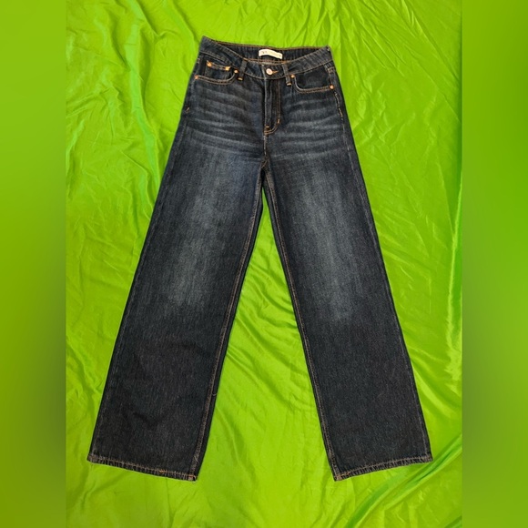 Zara Dark Blue Wide-Leg Jeans size 2 - Picture 1 of 8